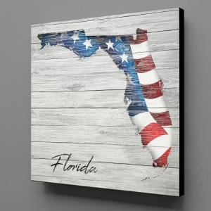 Canvas Wall Art - US Flag Florida